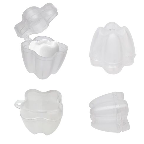 Clear Plastic Tooth Savers, White Tooth Holders for Boys and Girls, Tooth Box, Teeth Organizer for Kids Keepsake, Goodie Bag Fillers, Party Favor, Dentist Office (50, S) in Kuwait