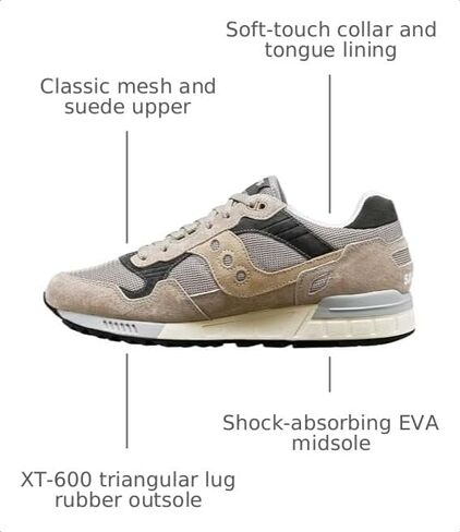 Saucony Unisex Shadow 5000 Sneaker, Grey/Grey, 13 Medium in Kuwait