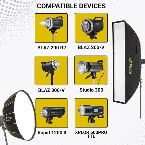 Glow EZ Lock Beauty Dish Softbox Portrait Kit Includes 34" Collapsible Silver Beauty Dish Softbox and 12x56 Quick Strip Bowens Mount Softbox, Kit to Create Beauty Portrait Photography in Kuwait