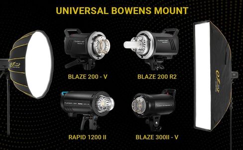 Glow EZ Lock Beauty Dish Softbox Portrait Kit Includes 34" Collapsible Silver Beauty Dish Softbox and 12x56 Quick Strip Bowens Mount Softbox, Kit to Create Beauty Portrait Photography in Kuwait