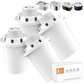 (4 Pack) Petdott Replacement Filters For Large Dog Water Fountain Stainless Steel Filter Cartridge For Dog Water Bowl Dispenser, Clean And Fresh Water