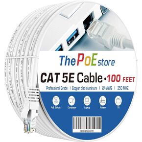 ThePoEstore Outdoor Cat 6 Ethernet Cable - 1000ft - Direct Burial Waterproof, 23 AWG Solid Bare Copper Conductor,550MHz/LAN/UTP/Reel-Mounted Ethernet Cables. PoE++ (4PPoE) Compatible, UL Listed