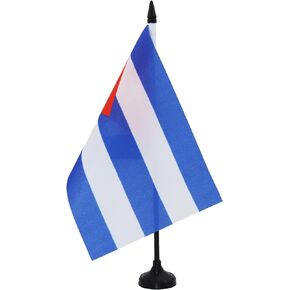 AZ FLAG Cuba Table Flag 5'' x 8'' - Cuban Desk Flag 21 x 14 cm - Black Plastic Stick and Base