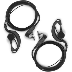 2X Clip Ear Earpiece Headset Mic PTT for Cobra microTalk 2 Way Radio ACXT145 ACXT345 ACXT545 ACXT645 ACXT1035R RX380 RX680 AM245 AM246 AM645 AM646 AM845 AM846 AM847 AM1035 (D-Style)