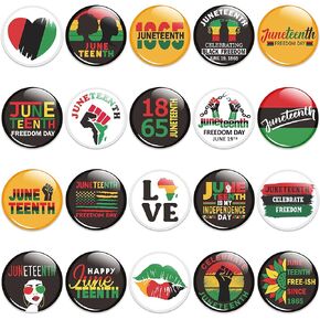 40/100/200Pcs Juneteenth Button Pins - Juneteenth Freedom Day Round Badges Celebrate Black Freedom Pinback Free-ish Since 1865 Black History Activity Supplies Decor for Clothe Bag Accessories