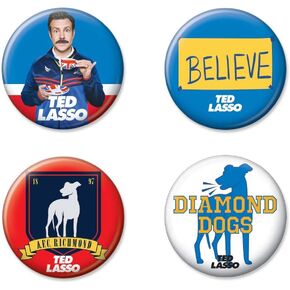 Ata-Boy Ted Lasso Button Set - 4 Button Set 1 Button Set, Officially Licensed Collectible Buttons…