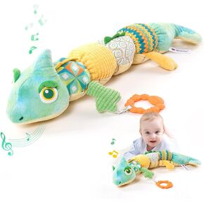 Baby toys 0-6 months, Baby Musical Toys, Infant Toys Stuffed Animal Toys with Rattles, Crinkle, Bell, Baby Teething Toys for Tummy Time Newborn Sensory Boys Girls 0 3 6 12 Months (Pink Chameleon)