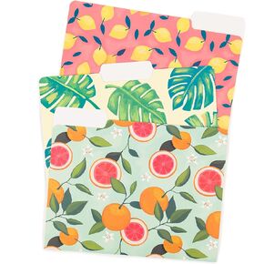 U Brands Fashion File Folders Set, Office Supplies, Citrus Squeeze, FSC Certified, Assorted Styles 6 Count