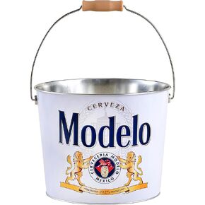 The Tin Box Company Modelo Beverage Bucket with Wire Handle Modelo (433317-12), White