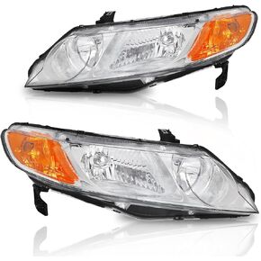 Alziria مناسب لـ 06 07 08 09 10 11 Honda Civic المصباح 2006 2007 2008 2009 2010 2011 honda civic المصابيح الأمامية 2006-2011 Honda Civic مجموعة مصابيح أمامية سيدان ذات 4 أبواب (غير مناسبة ببابين كوبيه)