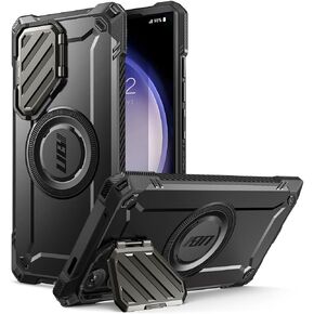 SUPCASE for Samsung Galaxy S24 Ultra Case with Stand [Built-in Camera Cover Kickstand] [S Pen Friendly] [Compatible with MagSafe] Heavy Duty Rugged Magnetic Phone Case for Galaxy S24 Ultra, Black