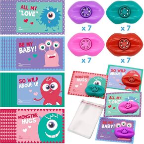 JOYIN 28 Pcs Valentines Day Cards with Whistles for Valentine Party Favor, Classroom Prize Supplies, Valentine’s Greeting Cards in Kuwait