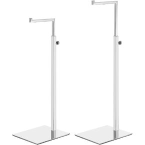 uxcell Purse Display Stand 2 Pack Adjustable Handbag Rack Stainless Steel Tabletop Single Hook Holder for Boutique Store - Black