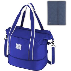 WALNEW Travel Accessories Bundle | Passport Holder for 2 & Travel Bag | RFID Blocking Passport Book Wallet Cover Case | Travel Duffel Bag Weekender Overnight Carry On Bag for Women Men