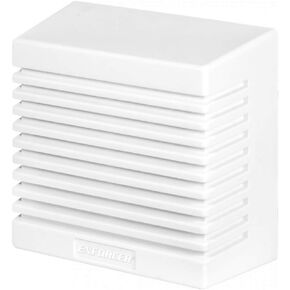 Seco-Larm SH-525SQ Surface-Mount Dual-Tone Wall Siren, White Plastic Case Material, 100dB Sound Level, 6~14 VDC Operating Voltage, 550mA@12VDC Current Draw, Dimensions: 4-5/16"x4-5/16"x2-3/16"