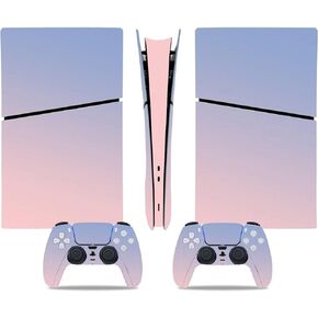 ملصق جلدي لجهاز PS5 Slim Digital، غلاف كامل لجهاز PS5 Slim Digital، غلاف حماية لوحدة التحكم لجهاز PS5 Slim Digital (وردي أزرق) in Kuwait