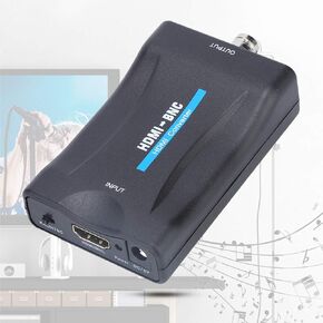 Video Adapter HDMI to BNC Composite Video and Audio Signal Converter, 3.5mm Audio Signal Converter Adapter with USB Charge Cable Support for NTSC and PAL 480i 576i Definition