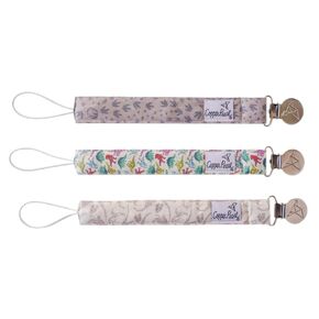 Copper Pearl Pacifier Clip 3-Pack: Premium Knit Binky Clips for Baby Girls and Boys - Stylish Stainless Steel Pacifier Holder Clip - Baby Pacifier Clips for No More Floor Drops - Jurassic Park