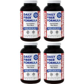Yerba Prima Daily Fiber Formula Powder - 12 oz (Pack of 4) - Soluble & Insoluble Dietary Fiber Supplement - Gut Health - Vegan, Non-GMO, Gluten-Free