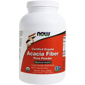 Now Foods Fiber Powder, Organic Acacia, 12-Ounce (Pack of 3)
