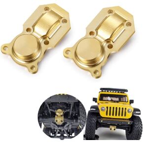 RCLions 2pcs Brass Diff Cover,Front/Rear Axles Housing Cover for Axial SCX24 1/24 Deadbolt RC Crawler Car Upgrades Accessories