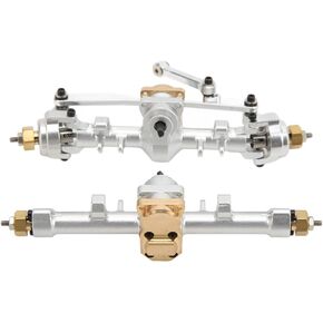 المحور الأمامي والخلفي المعدني RC، مجموعة المحور الخلفي الأمامي RC لملحقات أجزاء ترقية السيارة AXIAL SCX24 1/24 RC (فضي)