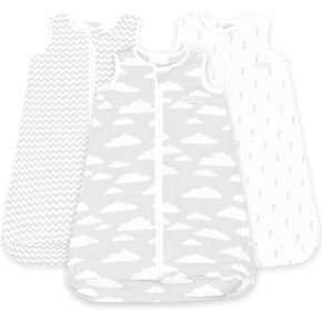 Baby Sleeping Bag Sack – Infant Sleeping Bags - Pure Cotton Wearable Blanket Baby Sleep Bag – Unisex Zip Up Baby Bag for Boys and Girls (Grey Clouds, 6-12 Months)