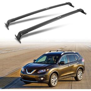 220 LBS Roof Rack Cross Bars Fit for Nissan Rogue 2014 2015 2016 2017 2018 2019 2020 (NOT FIit for Nissan Rogue Sport) Black Crossbars Luggage Carrier Bars
