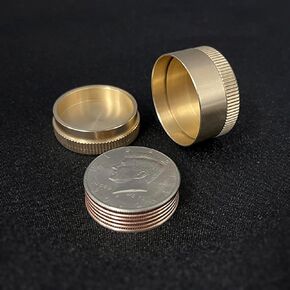 صندوق نحاسي للعملات المعدنية الديناميكية، نسخة نصف دولار أمريكي، خدع سحرية، عملة للتحايل، عملة سحرية تتلاشى، عملة سحرية قريبة من عملة الشارع