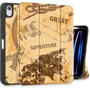 Tuiklol Case for iPad Air 6th Generation 11inch 2024 / iPad Air 10.9 inch 5th 4th Gen 2022 2020 Release with Pencil Holder, Slim Protective Auto Sleep/Wake Trifold Stand Tablet Cover,Bear