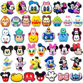 25 40Pcs Cartoon Shoe Charms for Croc Clog Sandals Bracelets Decoration, Cute Charms for Kids Party Favor