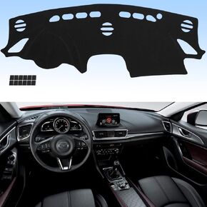 AUQDD Dashboard Cover Flannel Dash Mat Custom Compatible with 2014 2015 2016 2017 2018 Mazda 3, Anti-Glare, Anti-Reflection, No Peculiar Smell