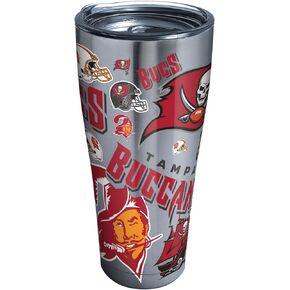 Tervis NFL Tampa Bay Buccaneers - كوب معزول بالكامل، 10 أونصة متموجة، كلاسيكي