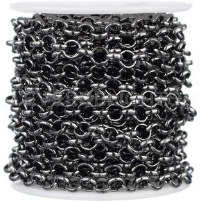 CleverDelights Bulk Rolo Chain - 1/4" Link - 25 Feet - Gunmetal Color