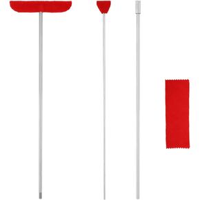 4pcs Grand Piano Soundboard Cleaning Tools, Big & Small Brush Head Cleaning Tool with Extension Rod and Soft Fiber Cloth Piano Cleaner and Polish Kit