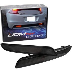 iJDMTOY Red Lens LED Bumper Reflector Lights Compatible With Honda CR-Z CR-V Insight, Compatible With Acura TSX Wagon