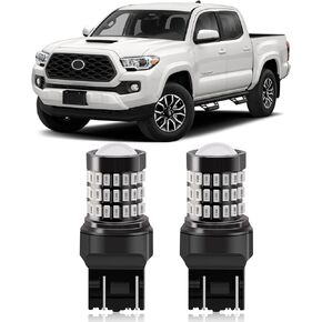 Brilliant Red T20 7443 7444 7440 LED Bulbs with Projector Brake Tail Lights Compatible with 2016 2017 2018 2019 2020 2021 Toyota Tacoma, Pack of 2