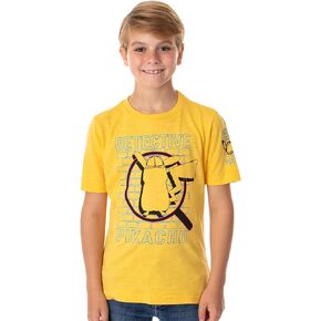 Pokémon Detective Pikachu Big Boys Short Sleeve T-Shirt Yellow