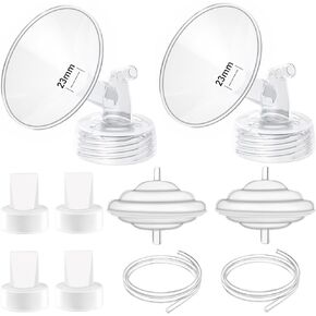 17mm Flange Pump Parts Compatible Spectra S1 S2 9 Breast Pumps Replacement,Full Set Replacements Include Flange Backflow Protector Membrane Duckbill Valve Tube,Not Original Accessories