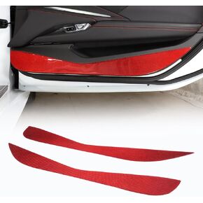 Soft 3D Real Carbon Fiber Car Interior Door Panel Trim Anti Kick Kit Compatible with Corvette C8 Stingray Z06 Z51 2020 2021 2022 2023 Interior Decoration Accessories (Black)