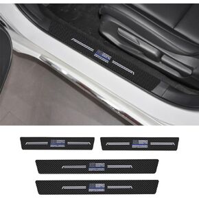 Fogfar 4 PCS Scratch-Resistant Door Edge Guards, Car Carbon Fiber Leather Door Sill Protector, Self-Adhesive Welcome Pedal Protector, Fit for Most Car (American Flag)