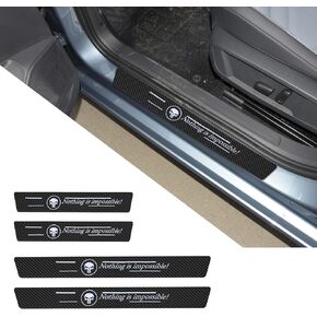 Fogfar 4 PCS Scratch-Resistant Door Edge Guards, Car Carbon Fiber Leather Door Sill Protector, Self-Adhesive Welcome Pedal Protector, Fit for Most Car (American Flag)