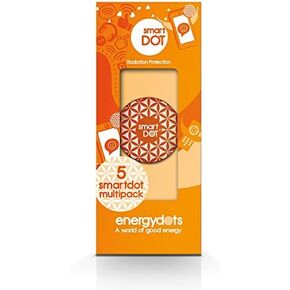 smartDOT | EMF Support for Electro-Stress from Wireless Devices – Cell Phones, Laptops, Wi-fi Routers | Orange, 5 Pack