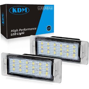 KDM LED License Plate Light With Error Free Load Resistors for Chevy Corvette SS Equinox Impala GMC Terrain Buick Cadillac ATS CTS,Rear Tag Lamp Assembly Powered 18-SMD 6000K White,2 Pack