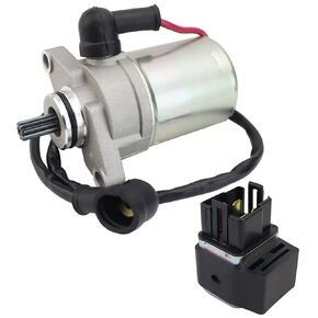 Starter Motor & Solenoid Relay for Polaris Sportsman 90 2001-2006, Scrambler 90 2001-2003, Predator 90 2003-2006, E-TON 90 0450533 0451692 18643 18644 SMU0273 SMU0284 410-54058 57-2732