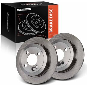 A-Premium 10.20 inch (259mm) Rear Solid Disc Brake Rotors Compatible with Select Mini Models - Cooper 2007-2015, 2-PC Set