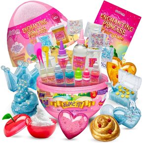 GirlZone Enchanting Princess Fairytale DIY Slime Kit, Slime Kit for Girls Ages 8-12 with 42 Pieces to Make Princess Slime for Kids and Slime for Girls