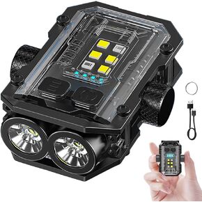 Super Bright Keychain Light,USB Rechargeable Flashlight,Gyro COB Flash Light with 8 Modes,Magnet Water Resistant Lighting (White)