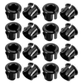 Heyiarbeit Cable Snap Bushing 1/2" Mounting Dia Nylon Snap in Cable Hose Bushing Grommet Protector for Wire Insulation Protection Black Tone 20pcs