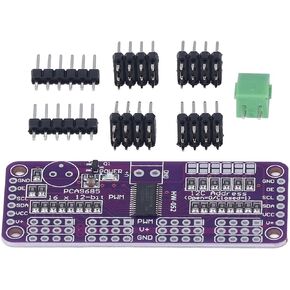 Motor Driver 2.3V to 5.5V 16 Channel 12 Bit IIC PCA9685 DIY Controller PWM Control Module Adjustable PWM Frequency 1.6KHz Supports Hot Access